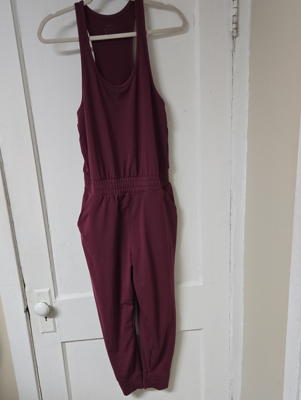 Nike Racerback Yoga Jumpsuit in Burgundy Size Small